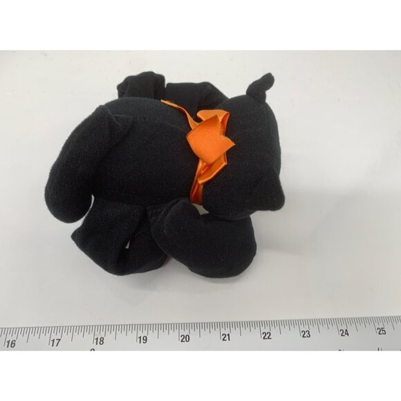 Vintage 1985 Hallmark Hocus Pocus Black Cat Plush Toy With Orange Bow 9" Synthet - Picture 2 of 6